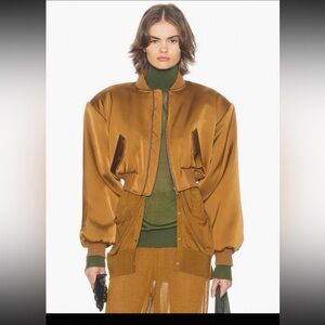 Helsa The Satin Puff Bomber in Dijon